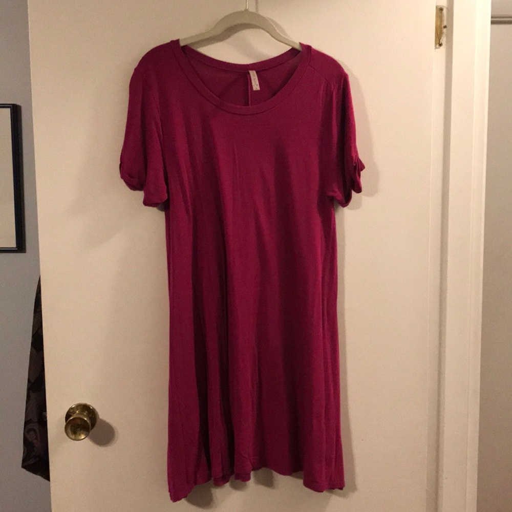 Lyss Loo raspberry tee shirt dress